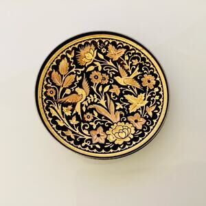 Damascene Birds of Paradise Collectible Dish